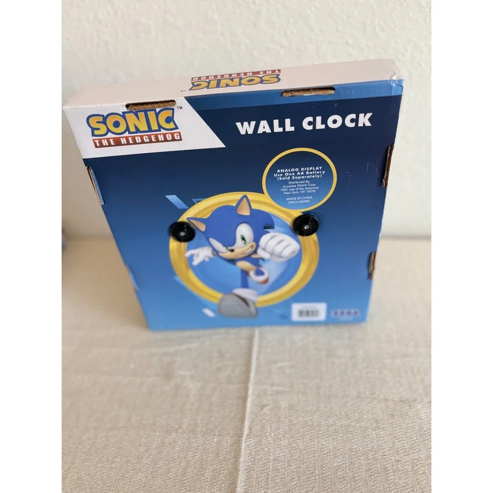 Sonic the Hedgehog Wall Clock Kids 10 inch Blue New Shadow Sega Gaming Decor